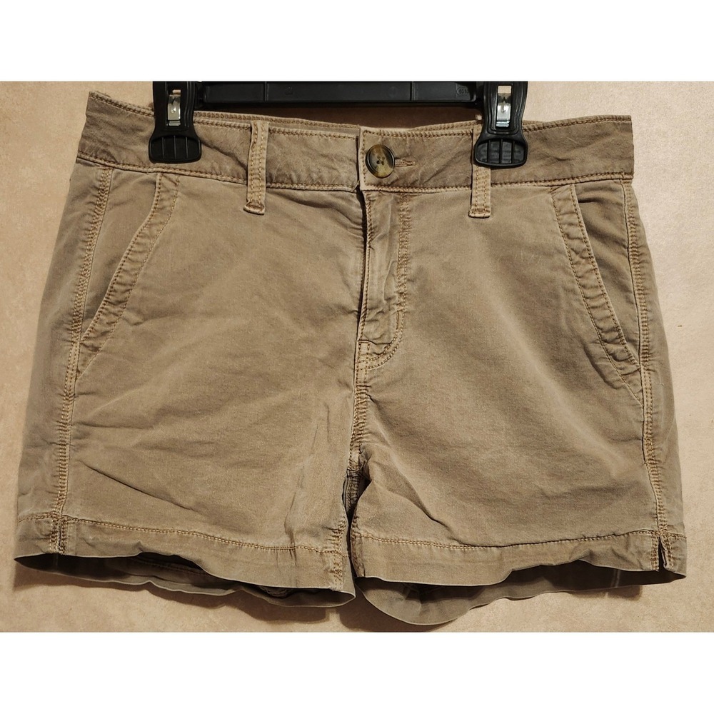 NWT American Eagle Super Stretch Khaki Chino Shorts Tan Size 2 Womens Casual